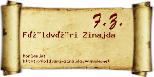 Földvári Zinajda névjegykártya